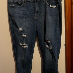 Distressed Blue Jeans
